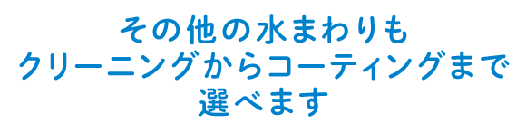 クリーニングからコーティングまで選べます